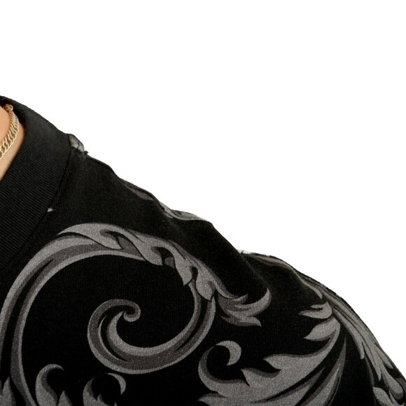 Versace Men's Barocco Print Two Tone Short Sleeve T-Shirt US 5XL IT 62 - Picture 4 of 7